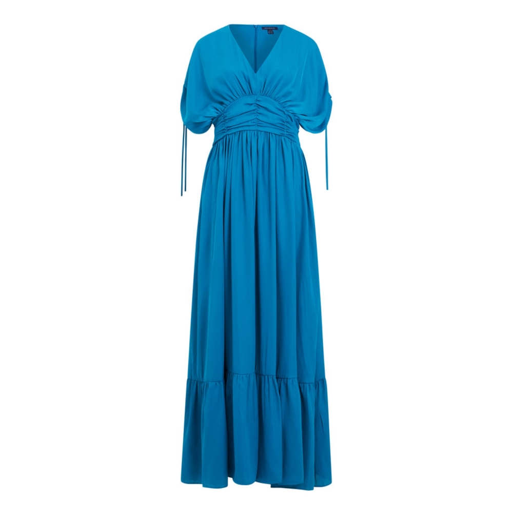 NWT French Connection Aubrey Satin Teal Ocean Maxi Dress size‎ 6 $168